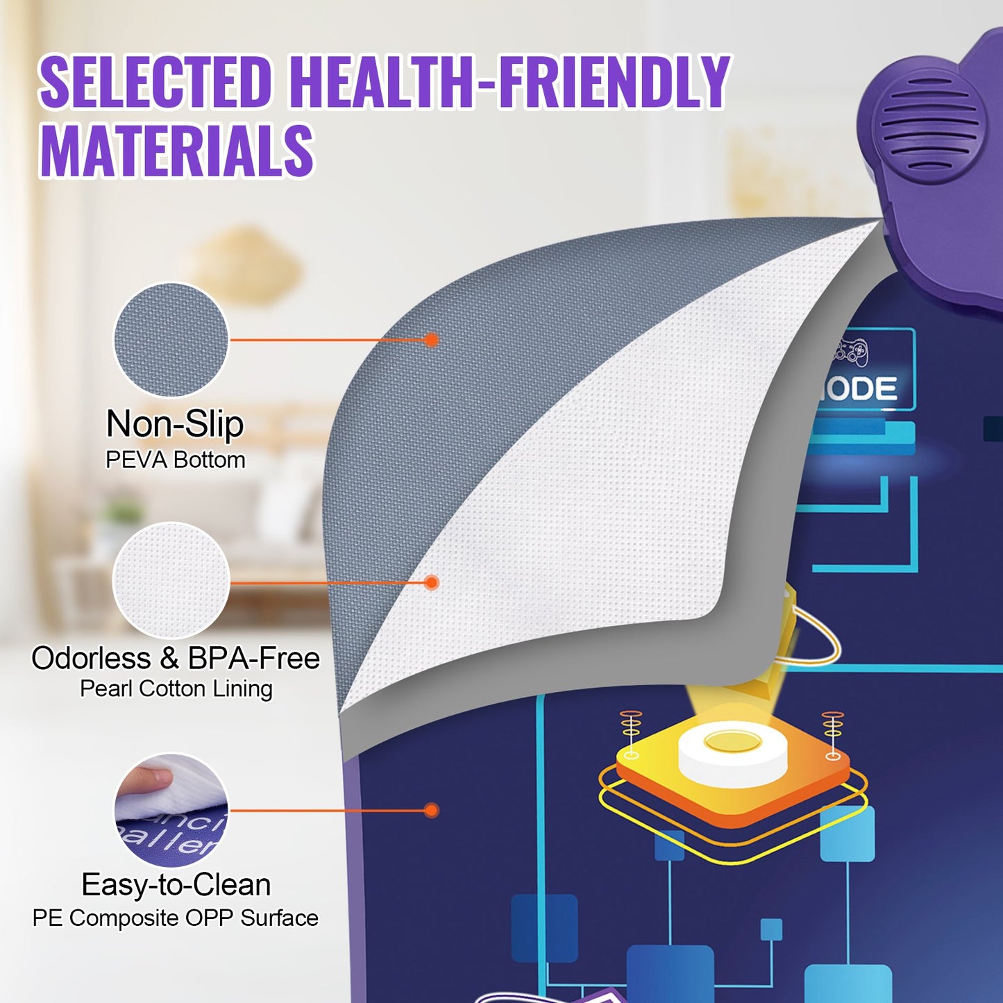 Dansmatta för barn Dansmatta med trådlös Bluetooth-present för 3+ flickor