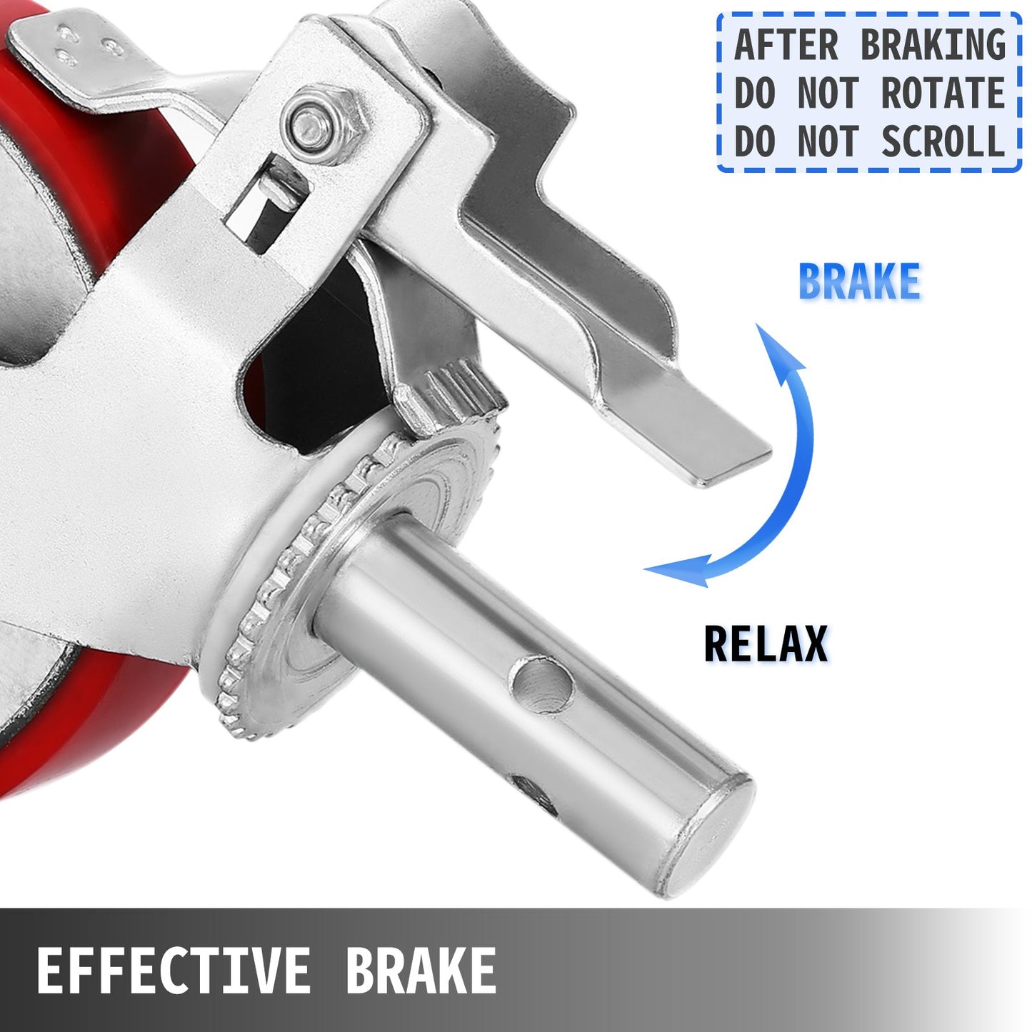 Scaffolding Wheels Set, Heavy Duty 4-Pack 8\" Scaffolding Casters, with 4400 Lbs Per Set and Locking Stem Casters with Brake, Polyurethane Replacement for Scaffold, Shelves, Workbench