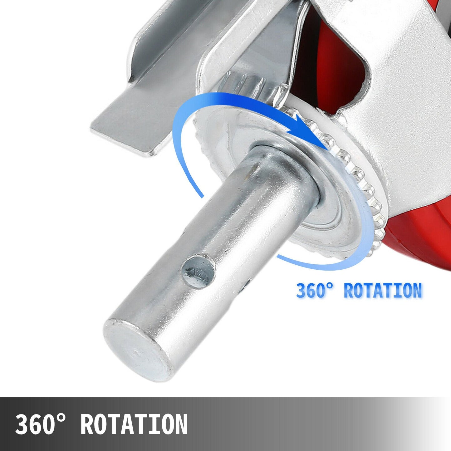 Scaffolding Wheels Set of 4, 8\" - Scaffolding Casters Heavy Duty, 3200 Lbs Per Set - Locking Stem Casters with Brake, Red Polyurethane - Replacement for Scaffold, Shelves, Workbench