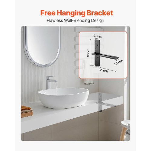 2 st hyllkonsoler 12 tum / 304,8 mm kraftiga flytande hyllkonsoler