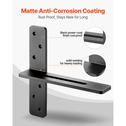 2 st hyllkonsoler 12 tum / 304,8 mm kraftiga flytande hyllkonsoler