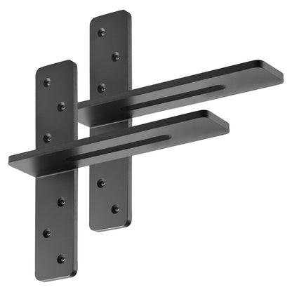 T Shelf Brackets 2 Pcs, 200 lbs/90 kg Weight Capacity, 12x2.89x12 in / 304.8x73.5x304.8 mm, Solid Steel Heavy Duty Brackets for Shelves, Countertop Support Floating Bracket Hardware with Screws
