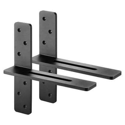T Shelf Brackets 2 Pcs, 200 lbs/90 kg Weight Capacity, 12x2.89x12 in / 304.8x73.5x304.8 mm, Solid Steel Heavy Duty Brackets for Shelves, Countertop Support Floating Bracket Hardware with Screws