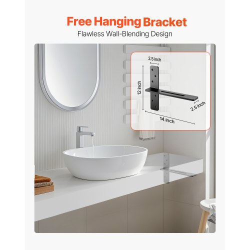 2 Regalhalterungen 14 Zoll / 355,6 mm Hochleistungs-Schweberegalhalterungen