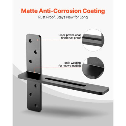 2 Regalhalterungen 14 Zoll / 355,6 mm Hochleistungs-Schweberegalhalterungen