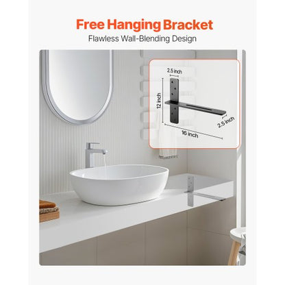 2 st hyllkonsoler 16 tum / 406,4 mm kraftiga flytande hyllkonsoler