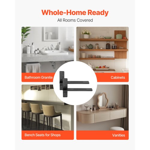 2 st hyllkonsoler 16 tum / 406,4 mm kraftiga flytande hyllkonsoler