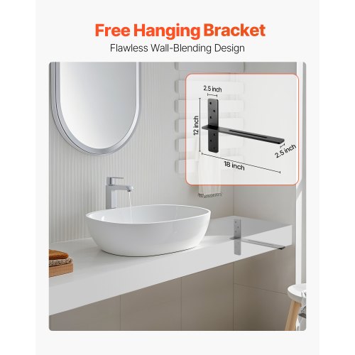 2 Regalhalterungen 18 Zoll / 457,2 mm Hochleistungs-Schweberegalhalterungen