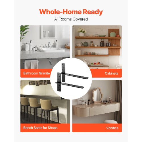 2 Regalhalterungen 18 Zoll / 457,2 mm Hochleistungs-Schweberegalhalterungen