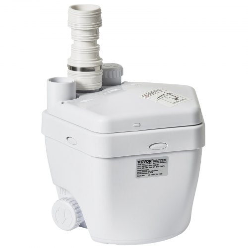 Utility Sink Pump, 1/3 HP, 120-Volt, 1750 GPH Flow, 18 ft Head, Under-Sink Sump Pump System with Copper Wire Motor, Heavy-Duty Utility/Laundry Sink Pump, Drain Pump with 1-1/2" Outlet, White