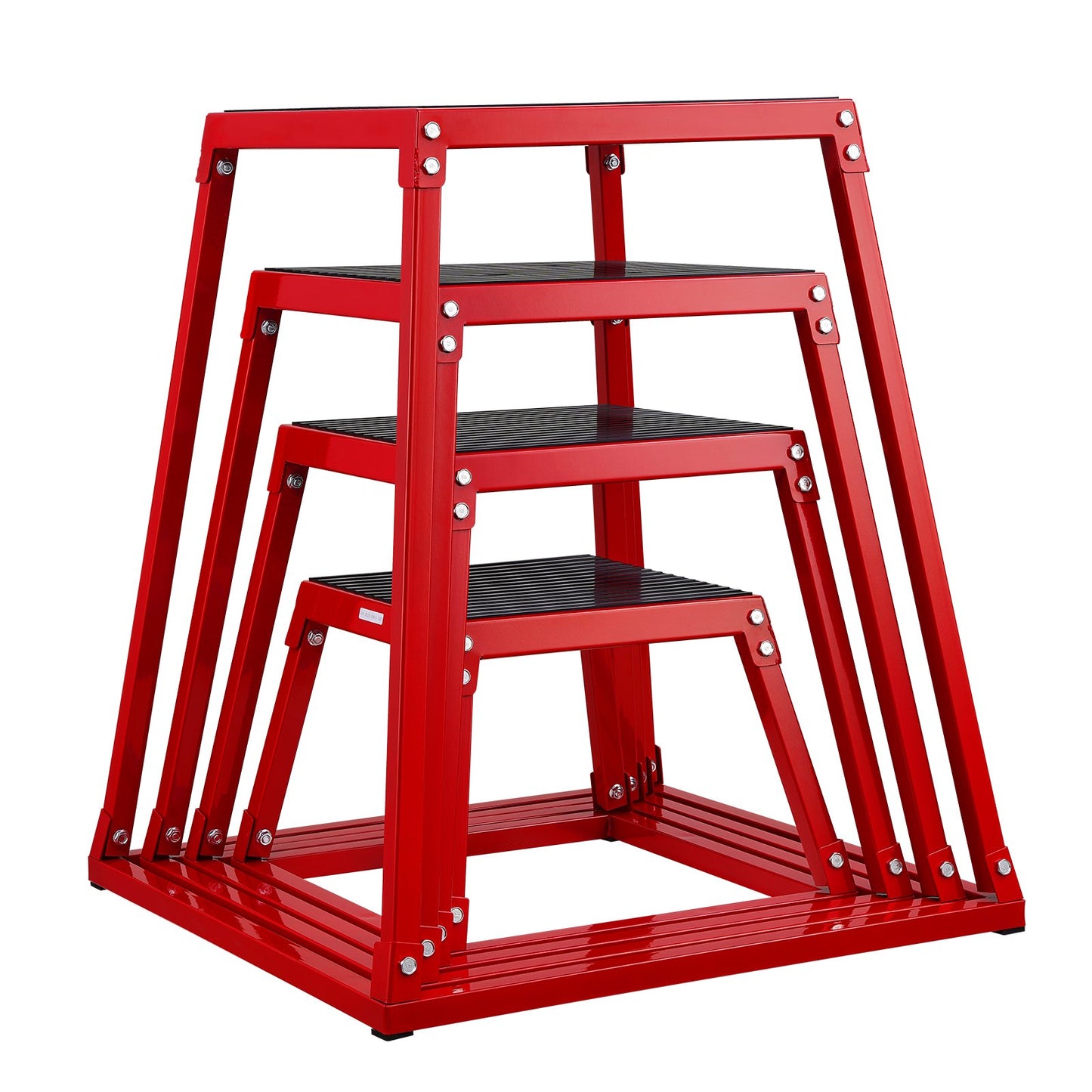 Plyometric Jump Boxes, 12/18/24/30 tums Plyo Box, Platform and Jumping Agility Box, Anti-Slip Fitness Exercise Step Up Box Set för hemmagymträning, konditionsstyrketräning, röd