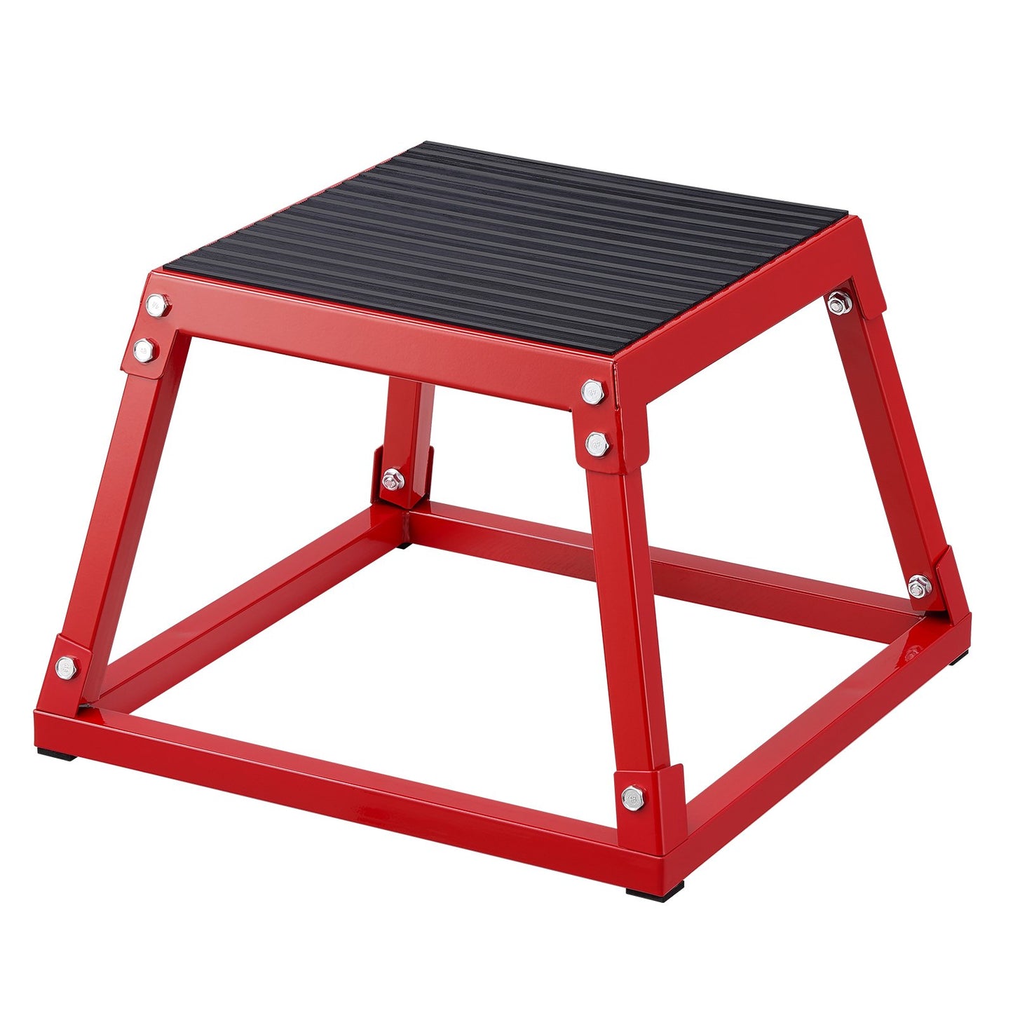 Plyometric Jump Box, 12 Inch Plyo Box, Steel Plyometric Platform och Jumping Agility Box, Anti-Slip Fitness Exercise Step Up Box för hemmagymträning, Konditionsstyrketräning, Röd