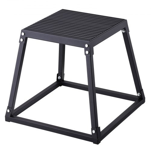 Plyometric Jump Box, 18 Inch Plyo Box, Steel Plyometric Platform and Jumping Agility Box, Anti-Slip Fitness Exercise Step Up Box for Home Gym Training, Conditioning Strength Training, Black