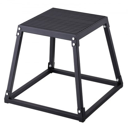 Plyometric Jump Box, 18 Inch Plyo Box, Steel Plyometric Platform and Jumping Agility Box, Anti-Slip Fitness Exercise Step Up Box for Home Gym Training, Conditioning Strength Training, Black