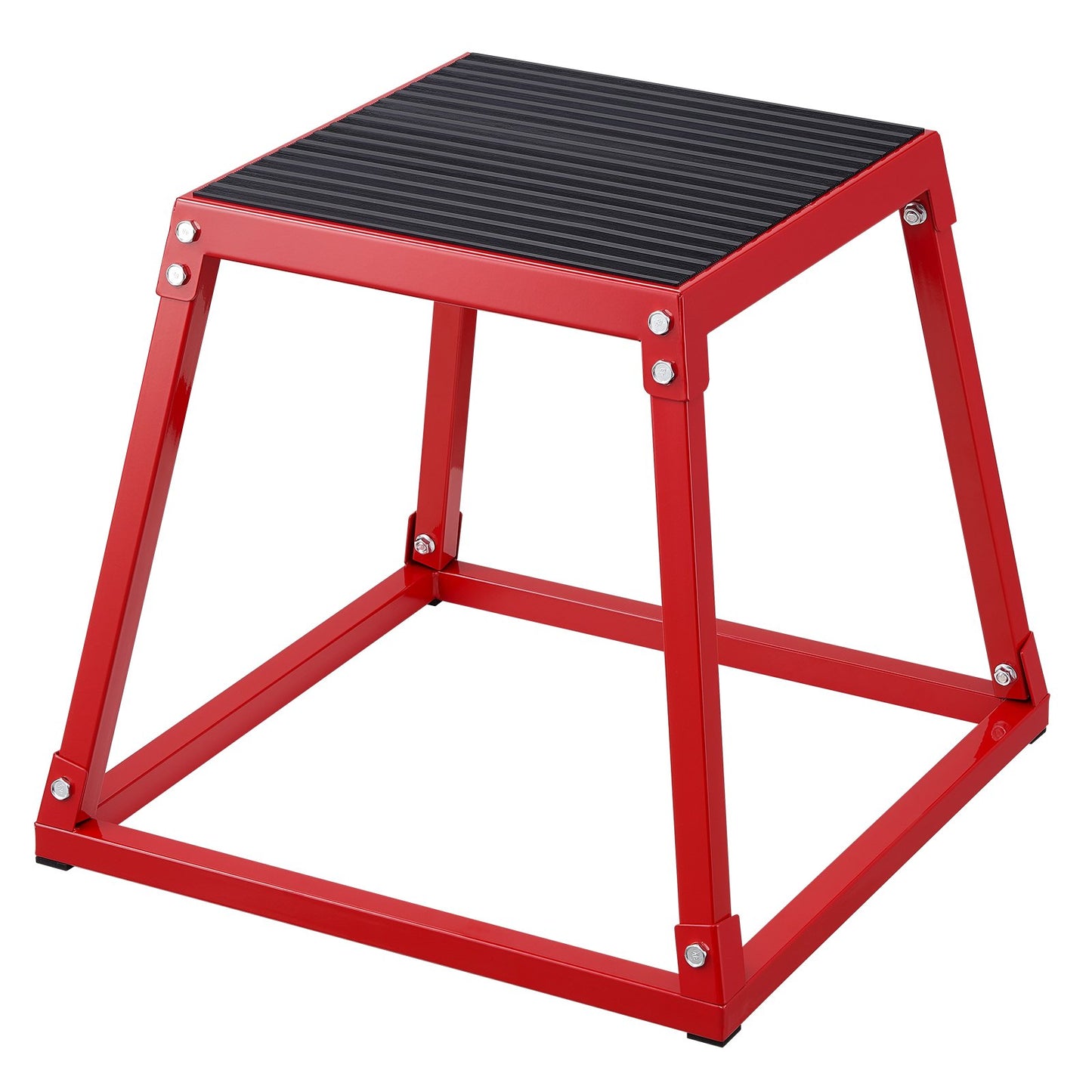 Plyometric Jump Box, 18-tums Plyo Box, Steel Plyometric Platform och Jumping Agility Box, Anti-Slip Fitness Exercise Step Up Box för hemmagymträning, Konditionsstyrketräning, Röd