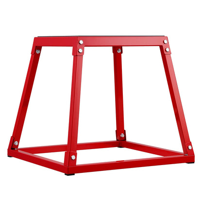 Plyometric Jump Box, 18-tums Plyo Box, Steel Plyometric Platform och Jumping Agility Box, Anti-Slip Fitness Exercise Step Up Box för hemmagymträning, Konditionsstyrketräning, Röd