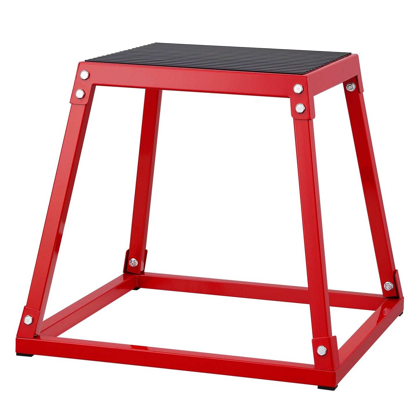 Plyometric Jump Box, 18-tums Plyo Box, Steel Plyometric Platform och Jumping Agility Box, Anti-Slip Fitness Exercise Step Up Box för hemmagymträning, Konditionsstyrketräning, Röd