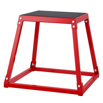 Plyometric Jump Box, 18-tums Plyo Box, Steel Plyometric Platform och Jumping Agility Box, Anti-Slip Fitness Exercise Step Up Box för hemmagymträning, Konditionsstyrketräning, Röd