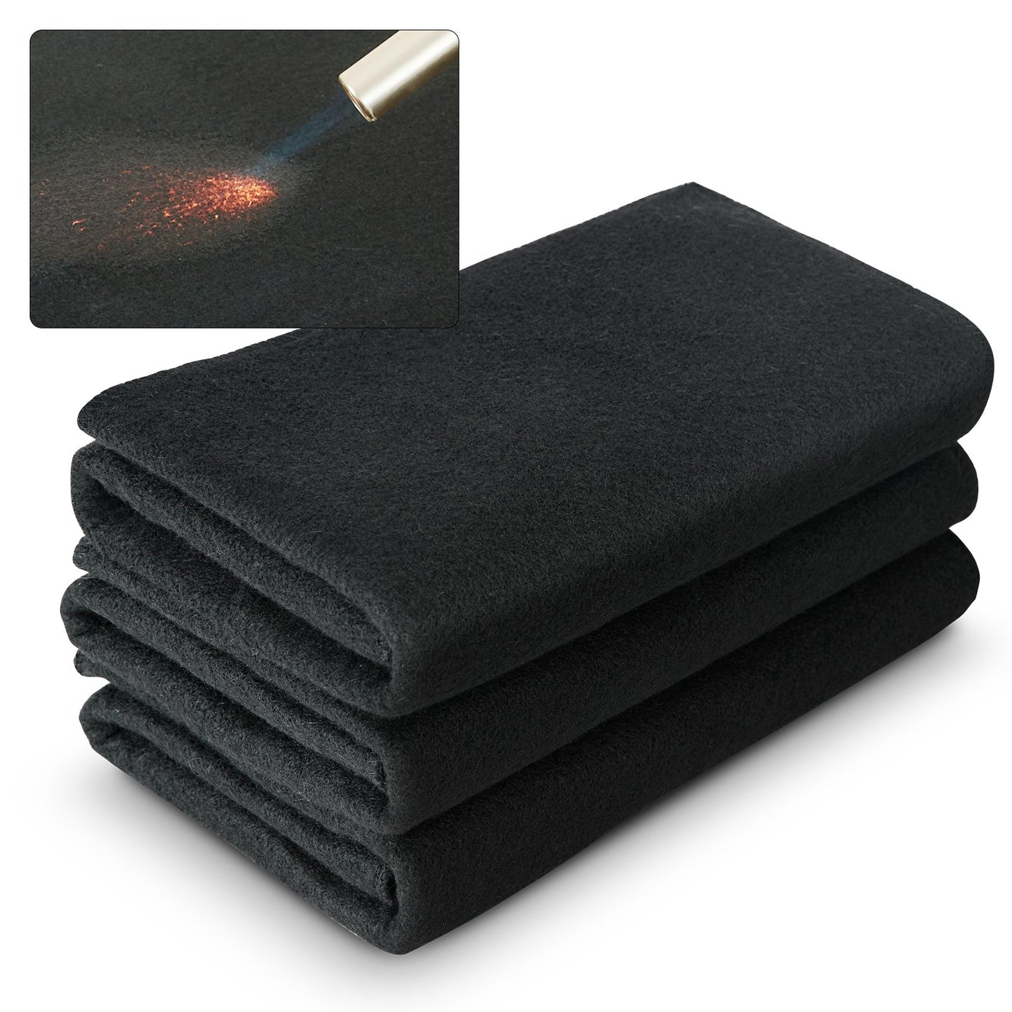 Carbon Felt Welding Blanket 6-Pack, 21" x 20" Flame Retardant Welding Blankets, Up to 1800°F Heat Resistant Felt Set, Cuttable Carbon Fiber Fire Retardant Insulation Welding Mat