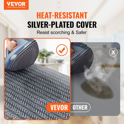 Tabletop ironing board 23.4 x 14.4, small ironing board with heat-resistant cover and 100% cotton cover, mini ironing board with 7 mm thick needle cotton layer for small spaces, travel use