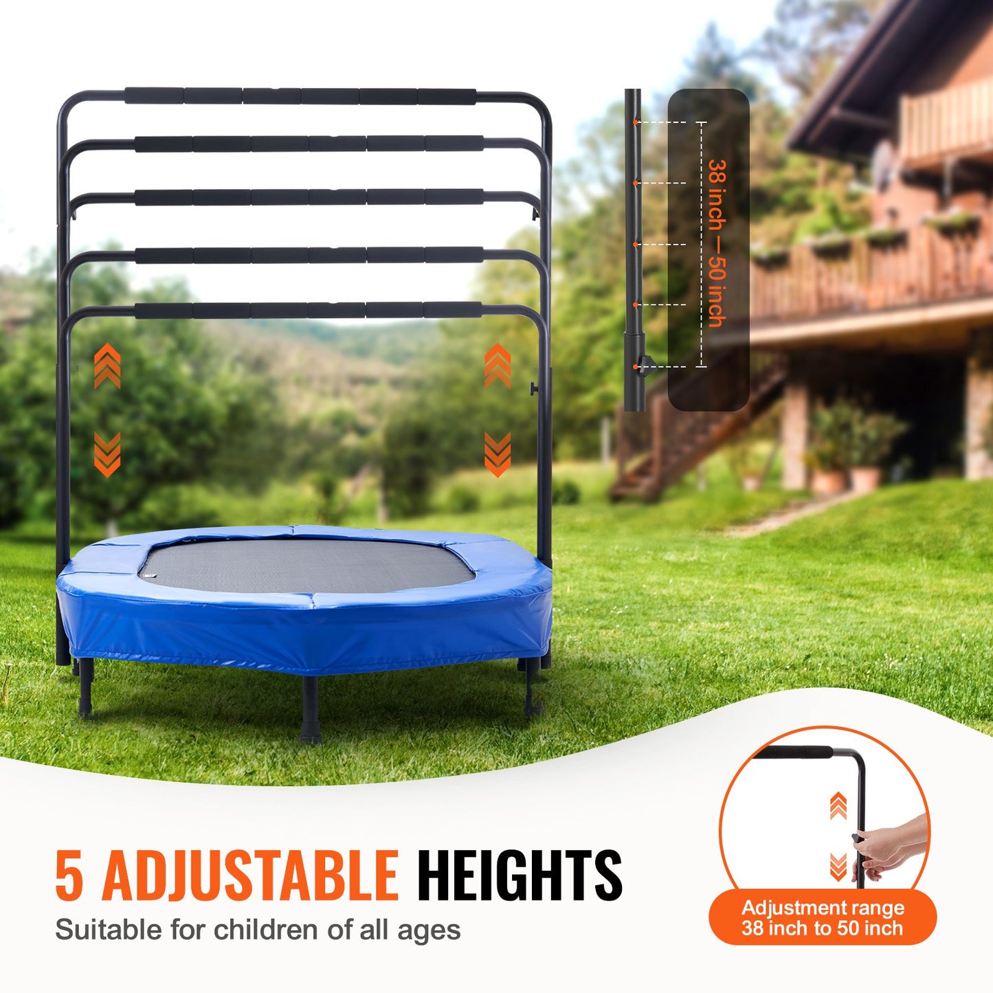 56" trampoline for kids foldable mini trampoline for toddlers indoor outdoor