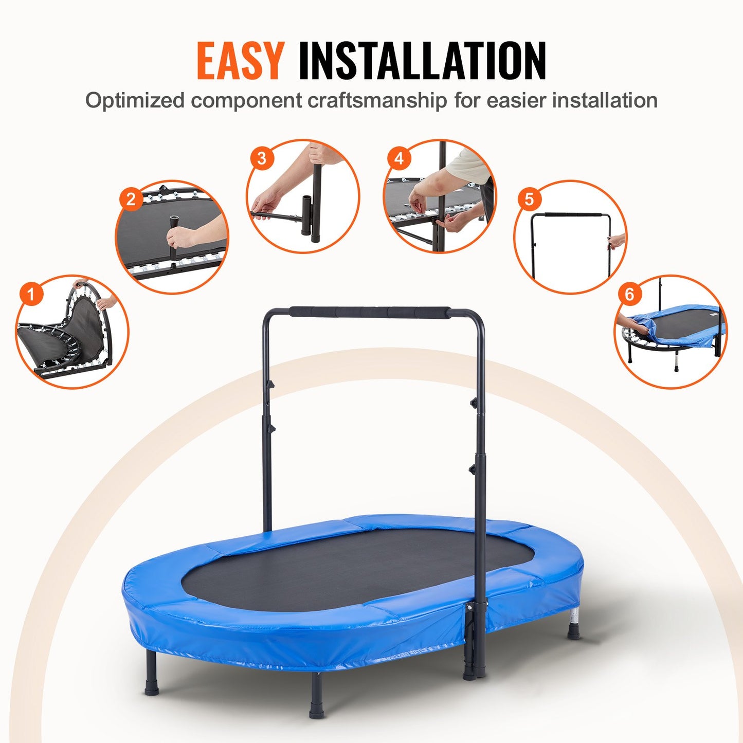 56" trampoline for kids foldable mini trampoline for toddlers indoor outdoor