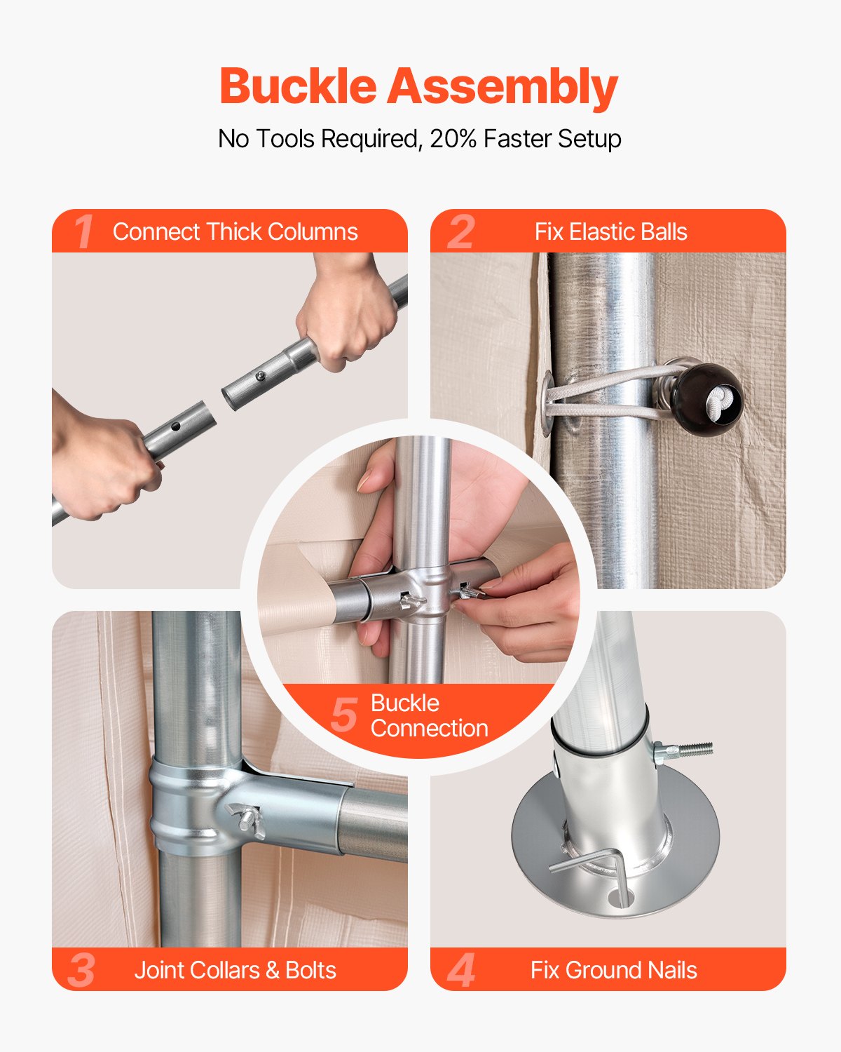 Outdoor Storage Shed, 10 x 15 ft Portable Storage Tent with Roll-up Door, Waterproof Canopy Shed Shelter, Heavy Duty Frame, Patio Garage Carport for Motorcycle, Lawn Mower, Bike, Beige