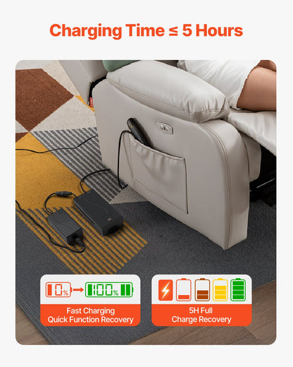 Battery Pack for Reclining Furniture with Adapter, 2500 mAh Rechargeable Recliner Battery Pack with Universal 2-Pin Connector and LED Screen, for Electric Recliner, Sofa, Couch & Lift Chair