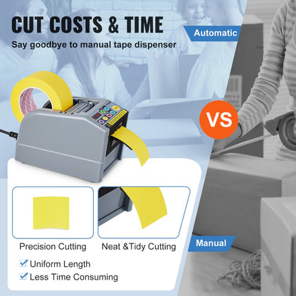 Zcut-9 Automatic Tape Dispenser Self-adhesive Electric Tape Cutter Packaging Machine Tape Cutting Machine 6-60mm Tape Width
