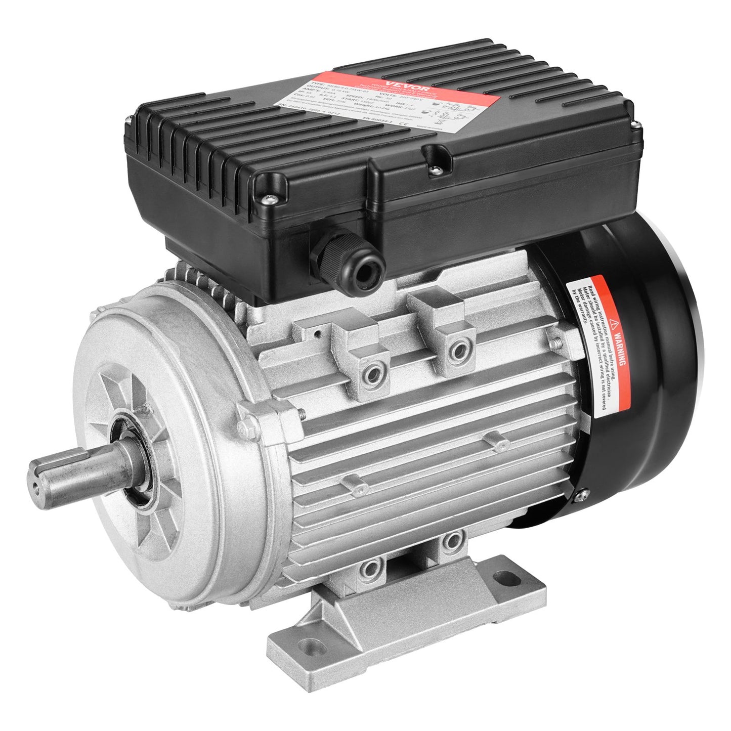 0.75KW Electric Motor 1400 RPM AC 220~240V 5.45A 1-Phase 19mm Spline Shaft