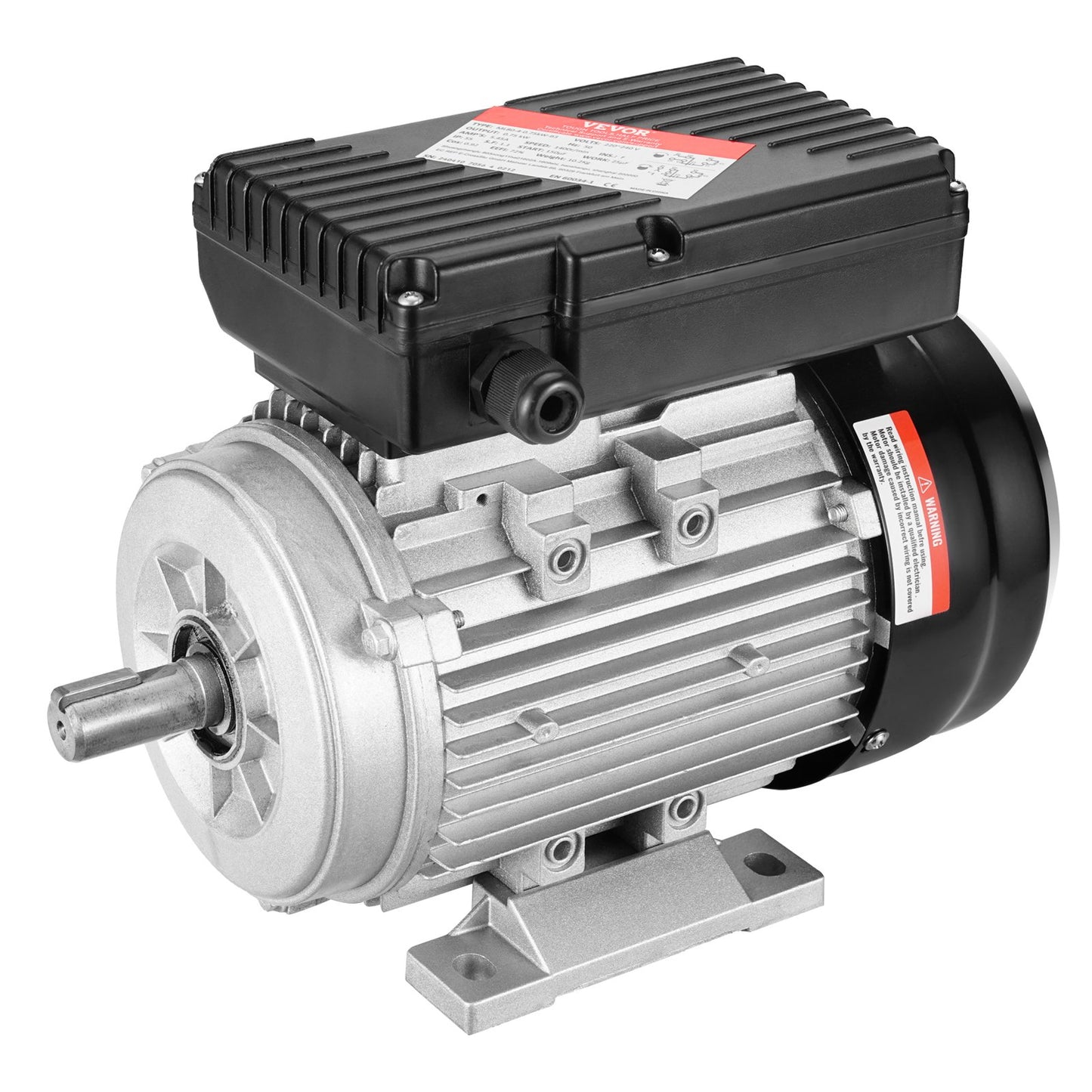 0.75KW Electric Motor 1400 RPM AC 220~240V 5.45A 1-Phase 19mm Spline Shaft
