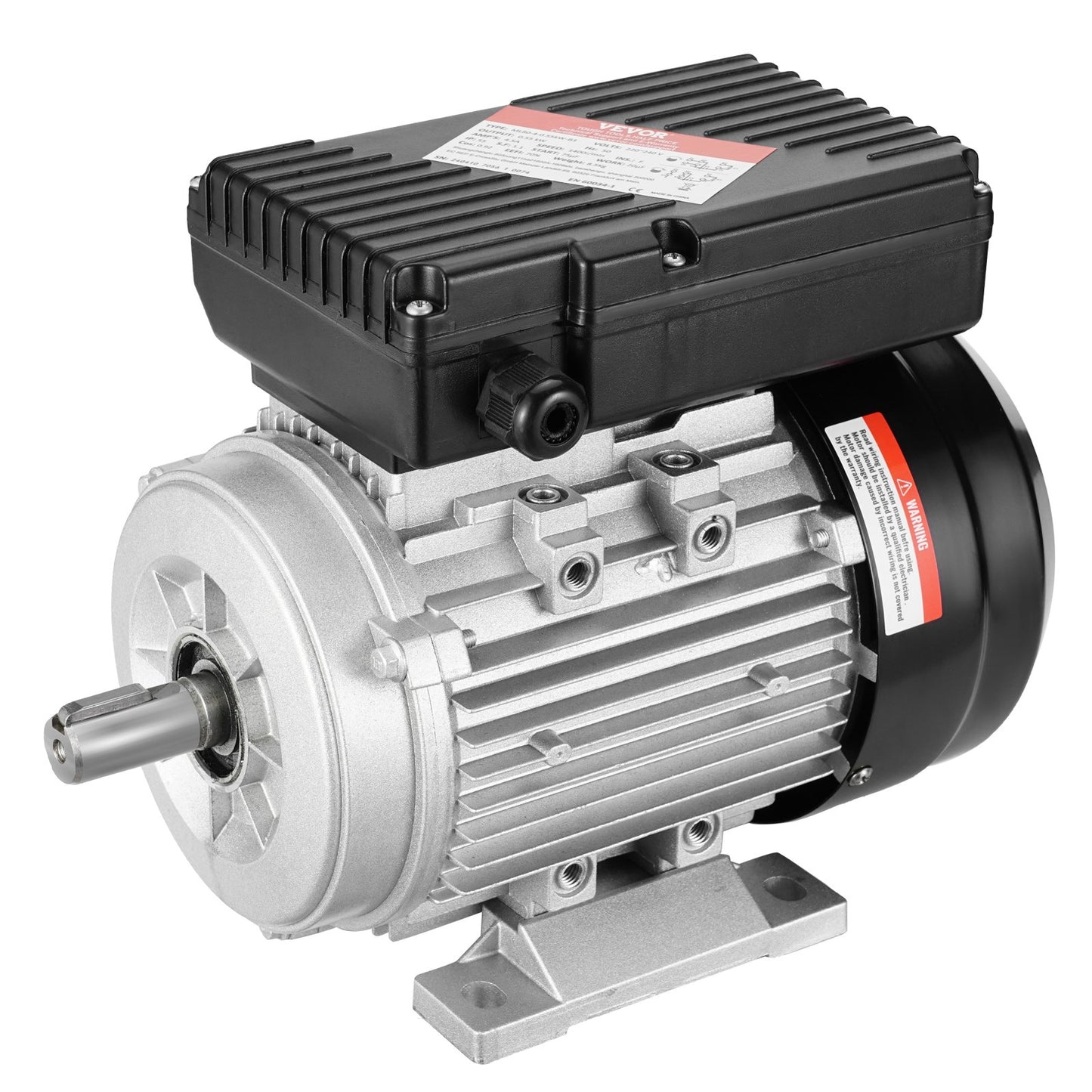 0.55KW electric motor 1400RPM AC 220~240V 4.5A 1-phase 19mm spline shaft