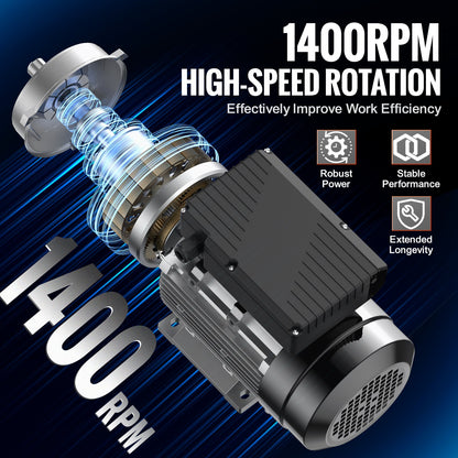 0.55KW electric motor 1400RPM AC 220~240V 4.5A 1-phase 19mm spline shaft