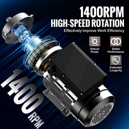 0.75KW Electric Motor 1400 RPM AC 220~240V 5.45A 1-Phase 19mm Spline Shaft