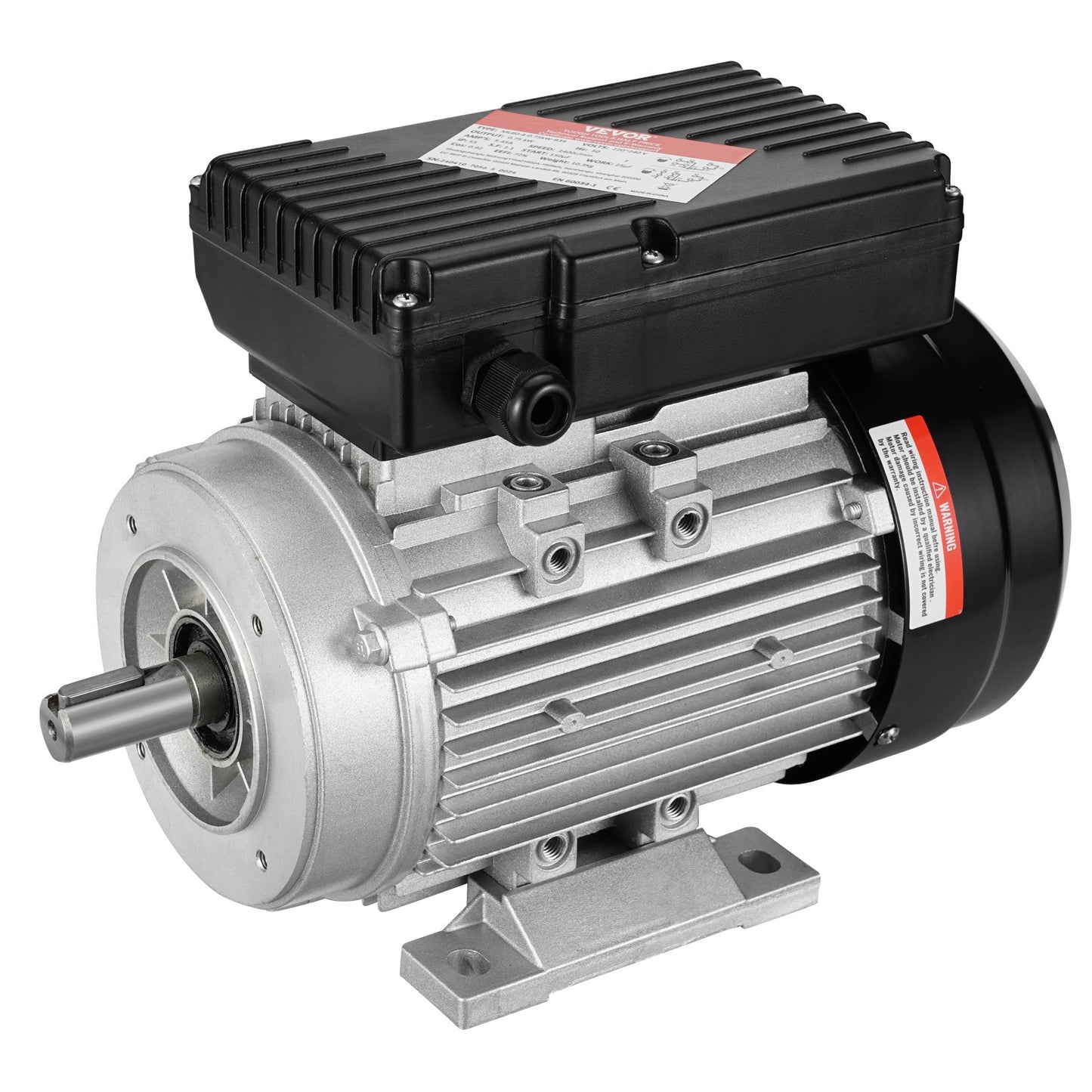 0.75KW Electric Motor 1400 RPM AC 220~240V 5.45A 1-Phase 19mm Spline Shaft