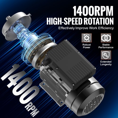 1,5 kW Elektromotor 1400 U/min AC 220~240 V 9,85 A 1-phasig 24 mm Keilwelle | EU