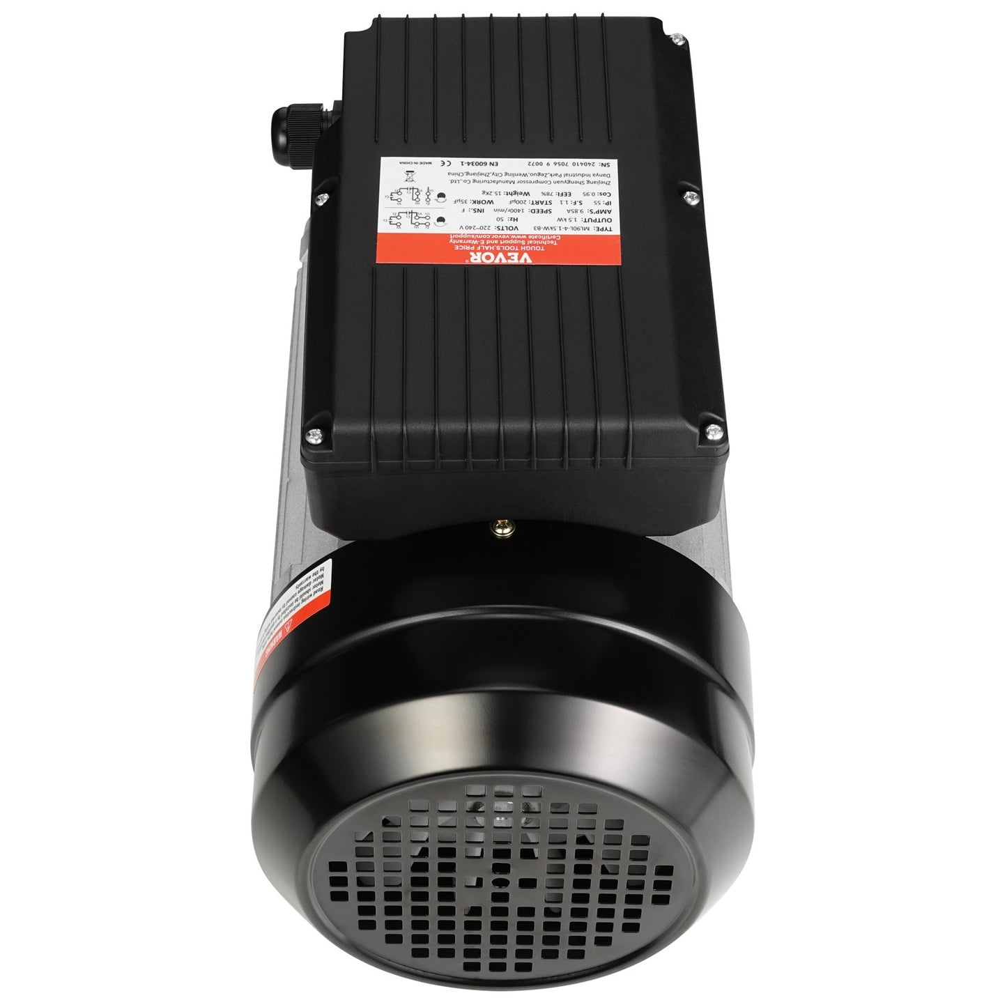 1,5 kW Elektromotor 1400 U/min AC 220~240 V 9,85 A 1-phasig 24 mm Keilwelle