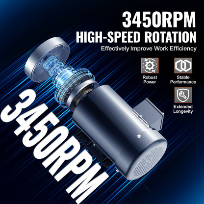 2HP Electric Motor 3450 rpm, AC 230V/460V, 56C Frame, Air Compressor Motor 3-Phase, 5/8" Keyed Shaft, CW/CCW Rotation for Agricultural Machinery and General Equipment
