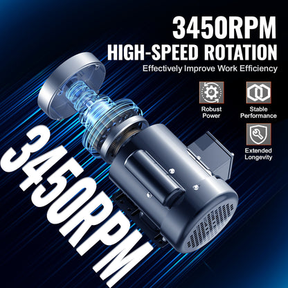 1HP Electric Motor 3450 rpm, AC 115V/230V, 56C Frame, Air Compressor Motor Single Phase, 5/8" Keyed Shaft, CW/CCW Rotation for Agricultural Machinery and General Equipment