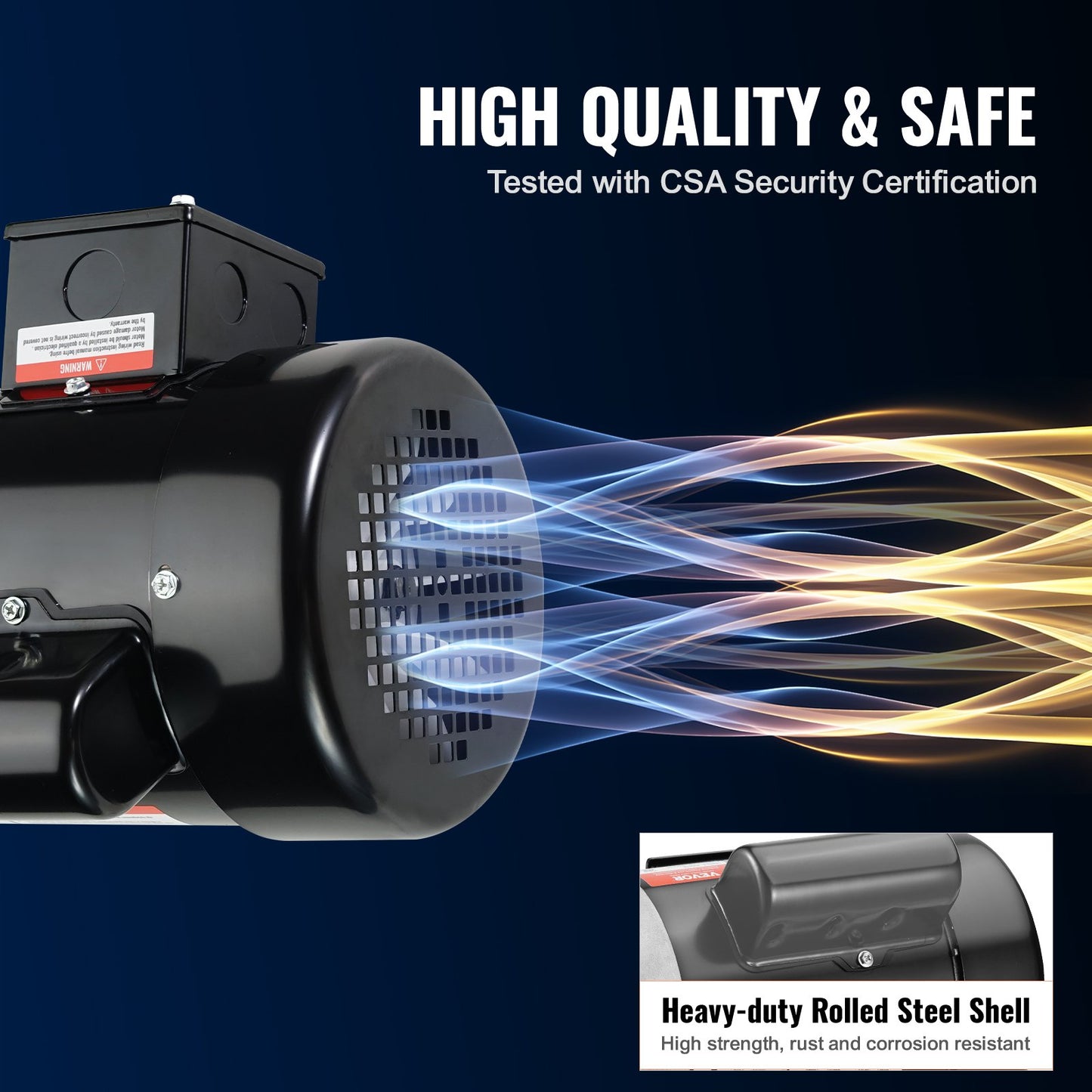 1HP Electric Motor 3450 rpm, AC 115V/230V, 56C Frame, Air Compressor Motor Single Phase, 5/8" Keyed Shaft, CW/CCW Rotation for Agricultural Machinery and General Equipment