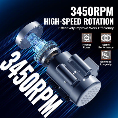 1.5HP Electric Motor 3450 rpm, AC 115V/230V, 56C Frame, Air Compressor Motor Single Phase, 5/8" Keyed Shaft, CW/CCW Rotation for Agricultural Machinery and General Equipment