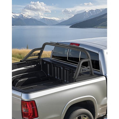 Truck Bed Roll Bar, Universal Pickup Sport Adjustable Bar Chase Rack Compatible with Full-Size Truck, Carbon Steel Construction with Extension Light Bracket, No Rack Included