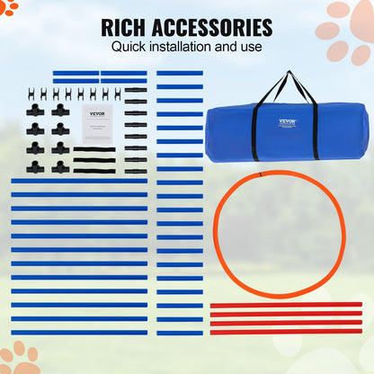 Hunde-Agility-Trainingsausrüstung, 4-teiliges Set mit Hürden und Springring-Hindernissen