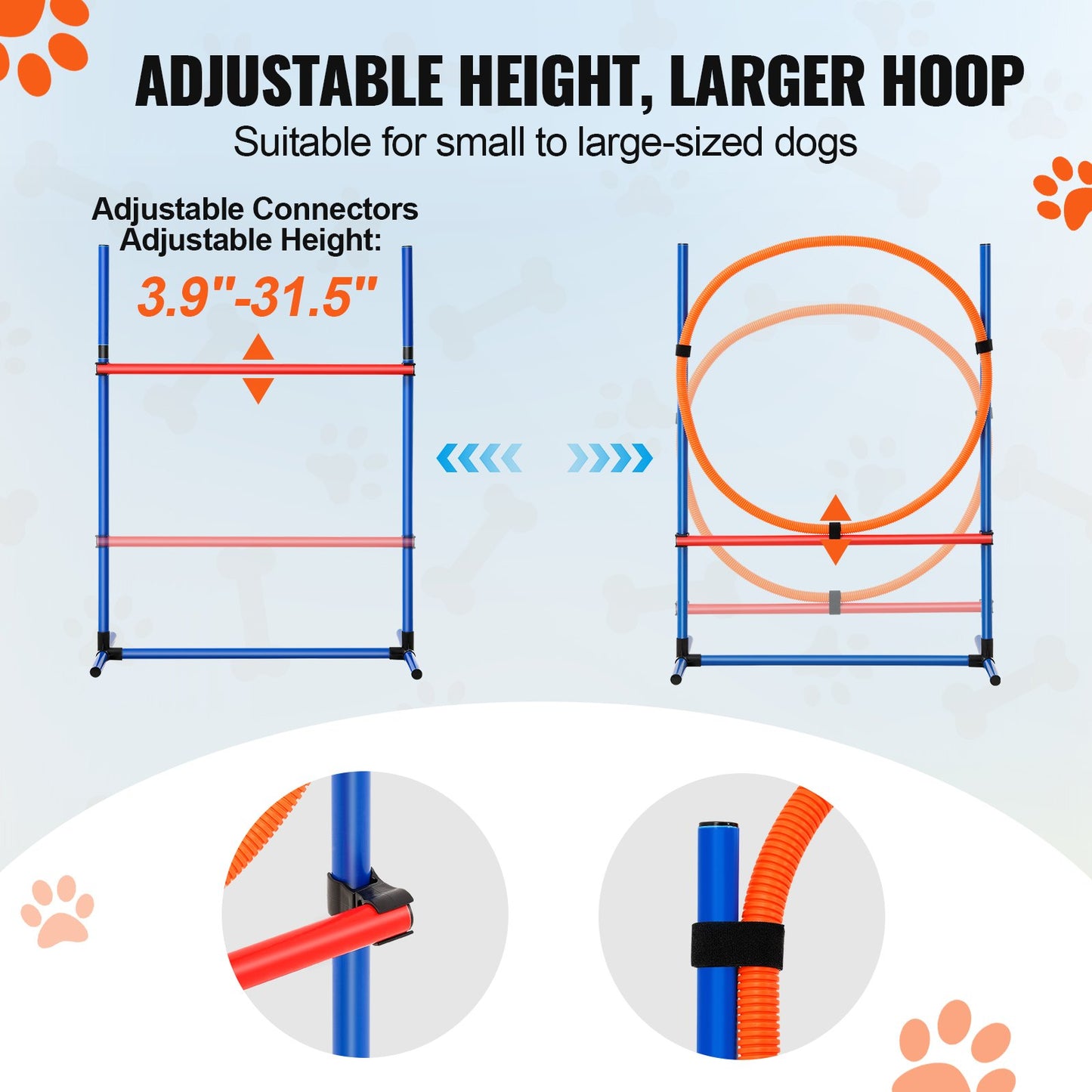 Dog Agility Training Equipment 4 PCS Set with Obstacles Jump Ring Pause Box