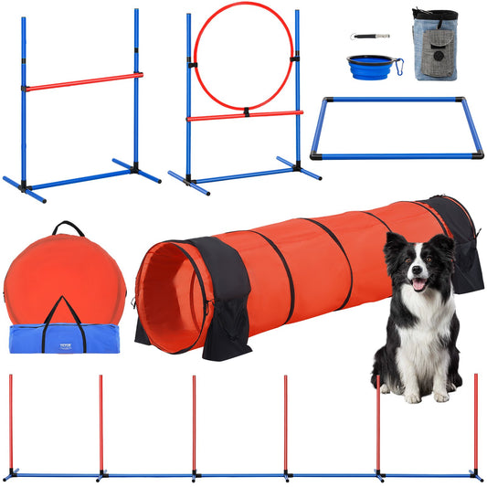Hunde-Agility-Trainingsausrüstung, 5-teiliges Upgrade mit Hinders Extended Tunnel