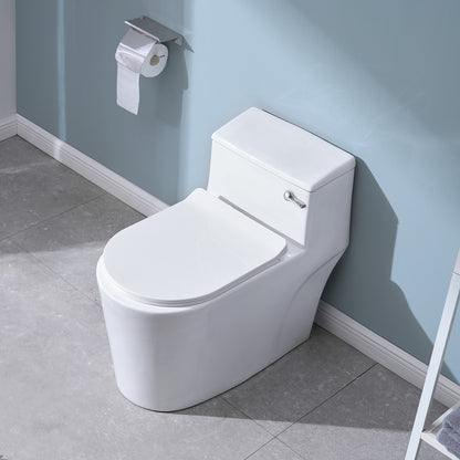 Toilet Handle Replacement Kit, Front Mount Universal Toilet Handle, Toilet Handle Lever with Stainless Steel Flapper Chain, Toilet Flush Handle Fits Various Toilet Tanks, Chrome Finish, Silver