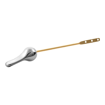 Toilet Handle Replacement Kit, Front Mount Universal Toilet Handle, Toilet Handle Lever with Stainless Steel Flapper Chain, Toilet Flush Handle Fits Various Toilet Tanks, Chrome Finish, Silver