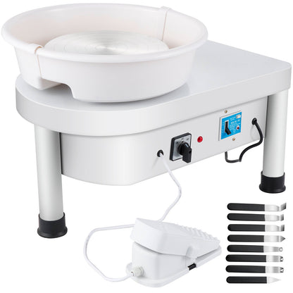Pottery Wheel 25CM Pottery Shaping Machine 280W Electric Pottery Wheel with Foot Pedal and Detachable Basin Shaping Tool Kit for Ceramic Clay Craft DIY Clay