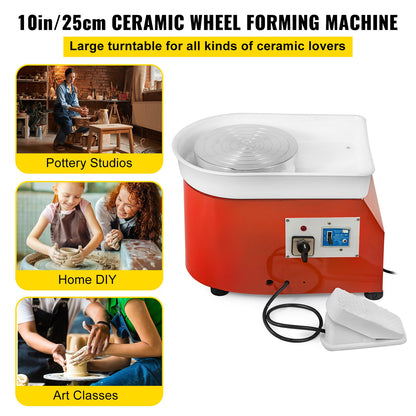 Electric Pottery Wheel Ceramic Machine 25cm Pottery Wheel Machine 280W Pottery DIY Kit with Molding Tool Set for Pottery Work Pottery Clay