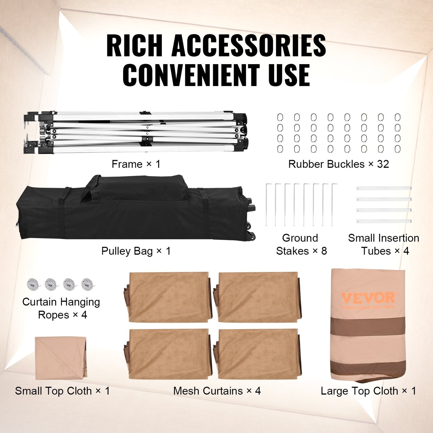 Patio Gazebo, 11 x 11 FT Pop up Gazebo for 8-10 People, with Mosquito Net, Metal Frame and PU Coated 250D Oxford Cloth, Outdoor Roof Cover for Patio, Backyard, Lawn, Garden, Deck